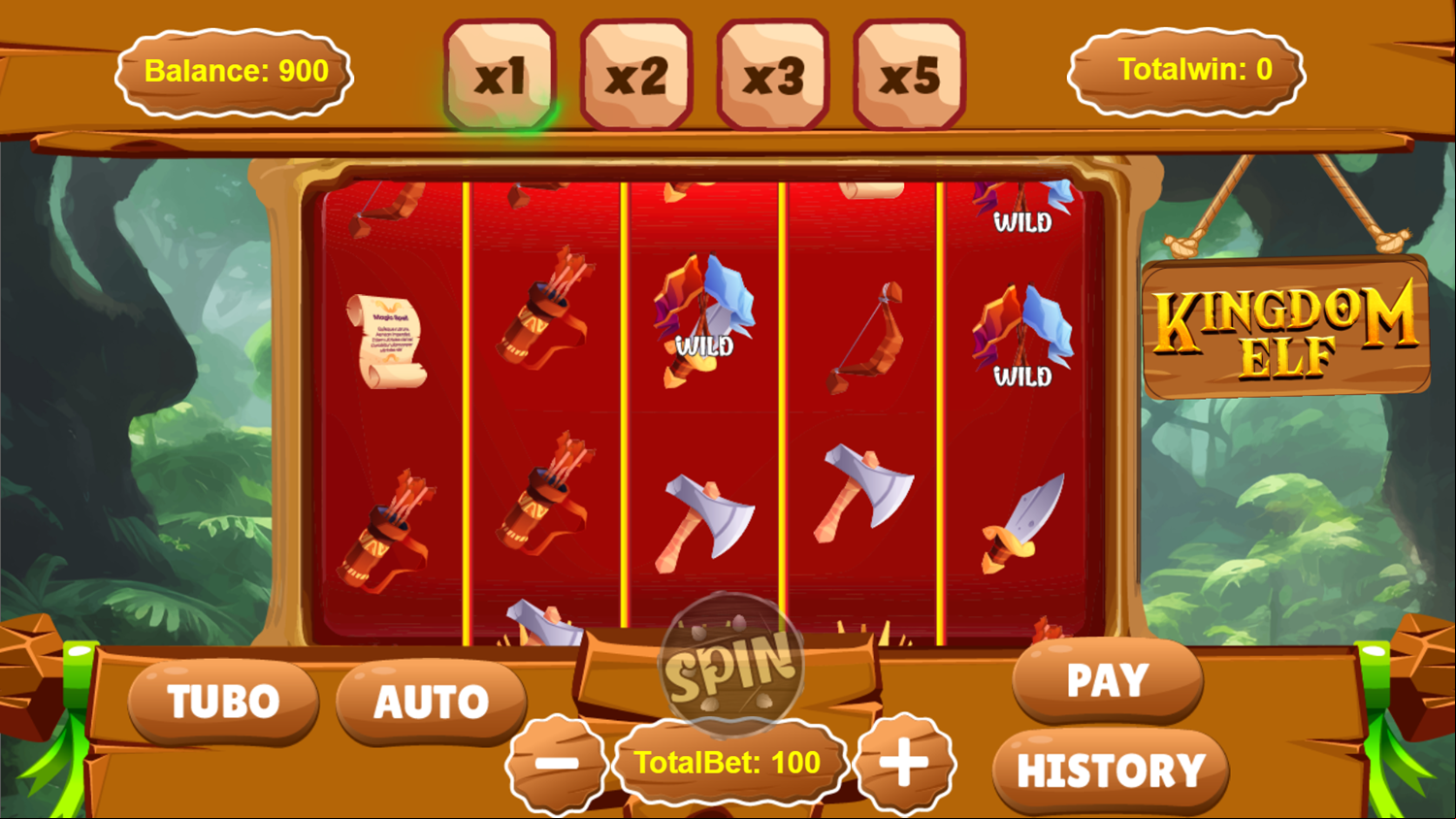 Slot Kingdom Elf Game Spin Simulation Screenshot.