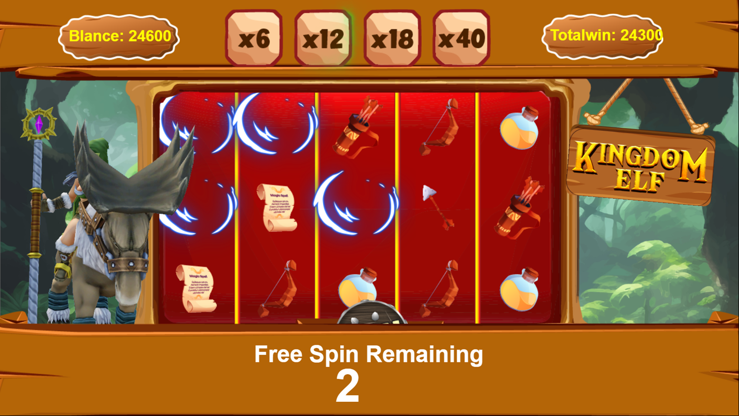Slot Kingdom Elf Game Total Win Screenshot.