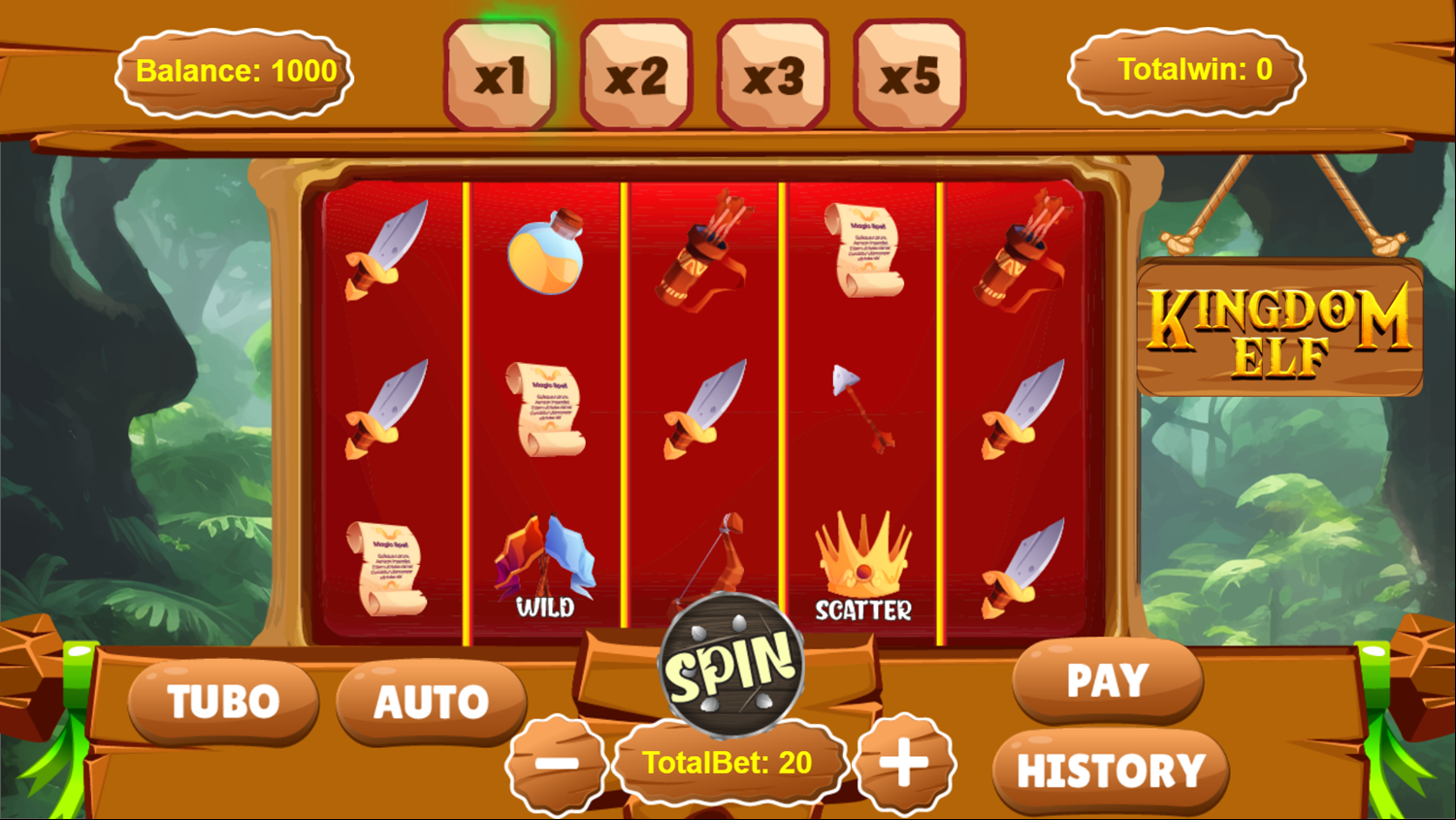 Slot Kingdom Elf Game Welcome Screen Screenshot.