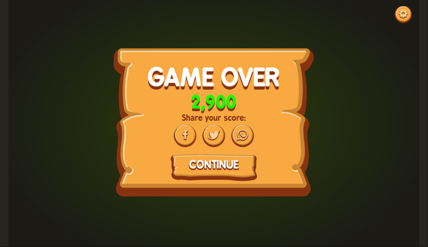 Snake Game Over Screenshot.