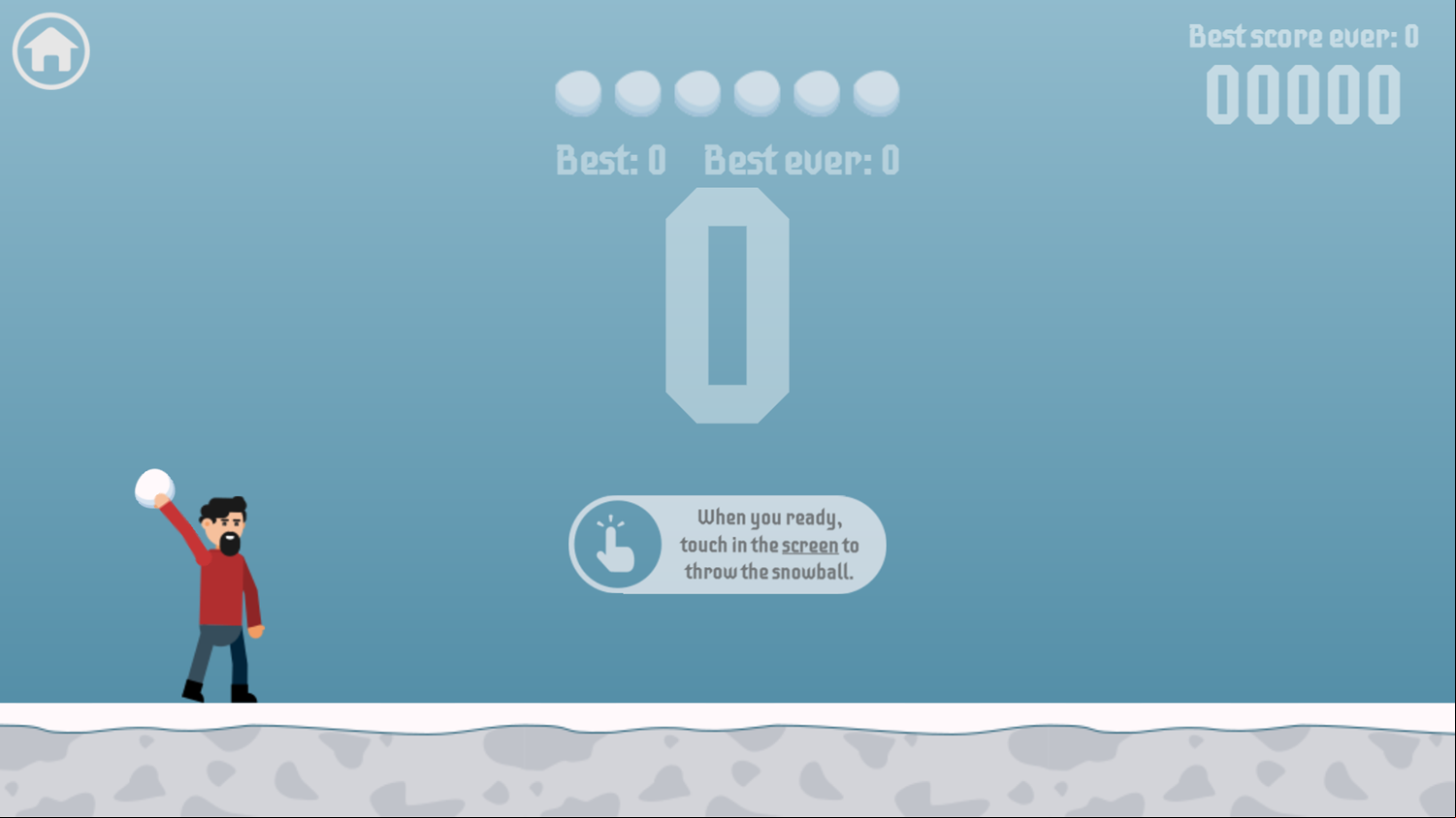 Snowball Throw Game How To Play Screenshot.
