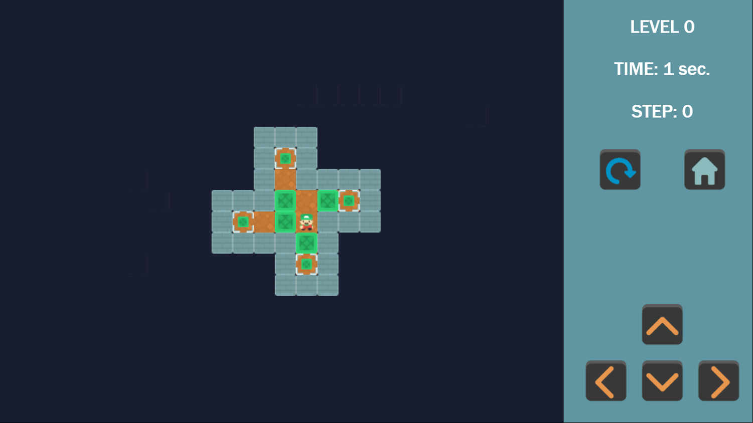 Sokoban Game Start Screenshot.