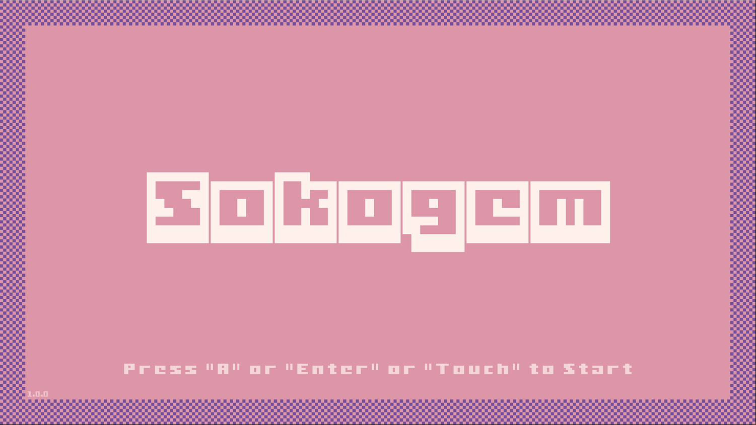 Sokogem Game Welcome Screen Screenshot.