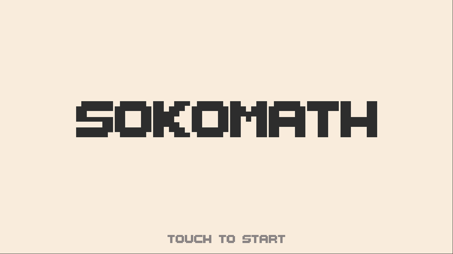 Sokomath Game Welcome Screen Screenshot.