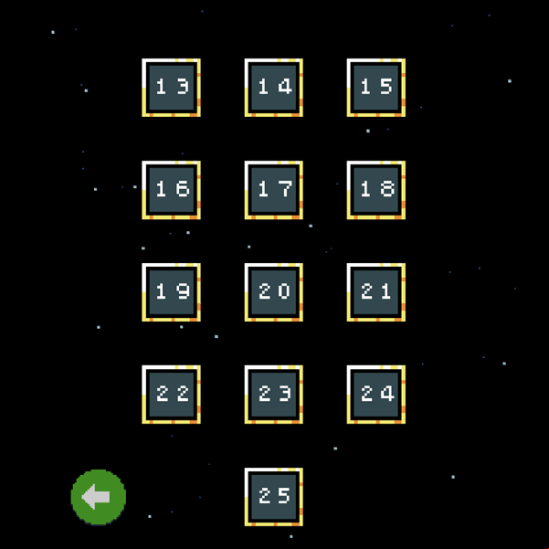 Space Astronaut Puzzle Game Second Level Select Screen Screenshot.