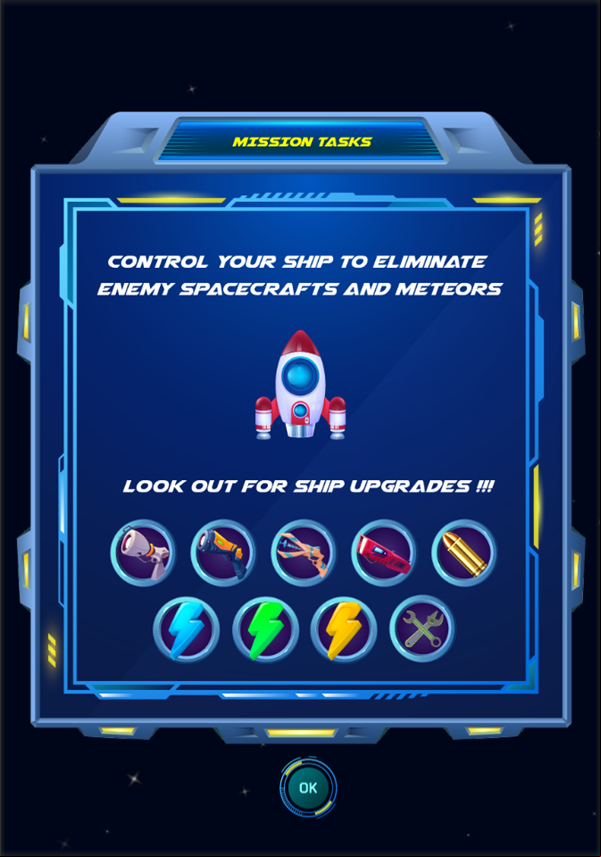 Space Defender Game How To Play Screenshot.