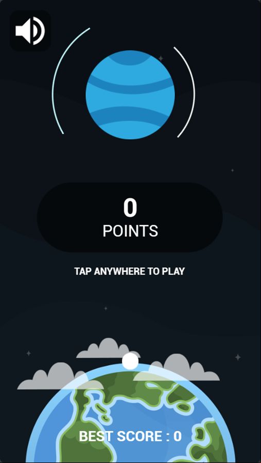Space Explorer Game Welcome Screen Screenshot.