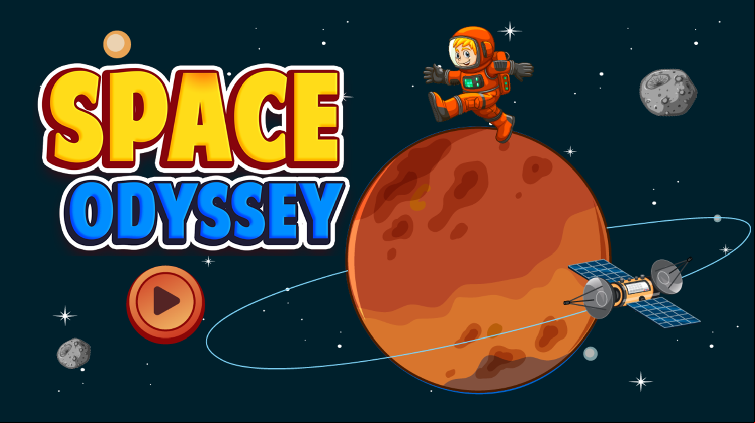 Space Odyssey Game Welcome Screen Screenshot.