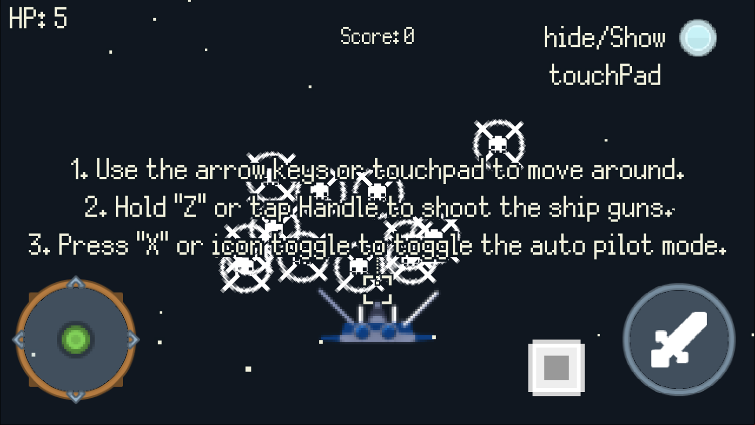 Space Ship EX Game How To Play Screenshot.