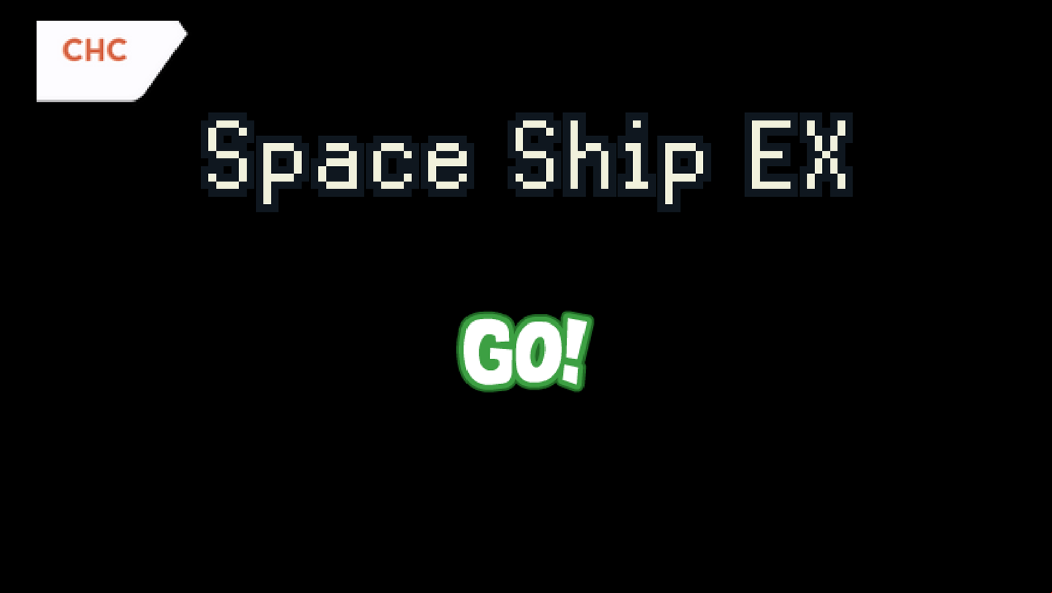 Space Ship EX Game Welcome Screen Screenshot.