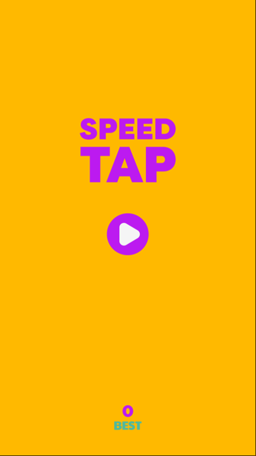 Speed Tap Game Welcome Screen Screenshot.