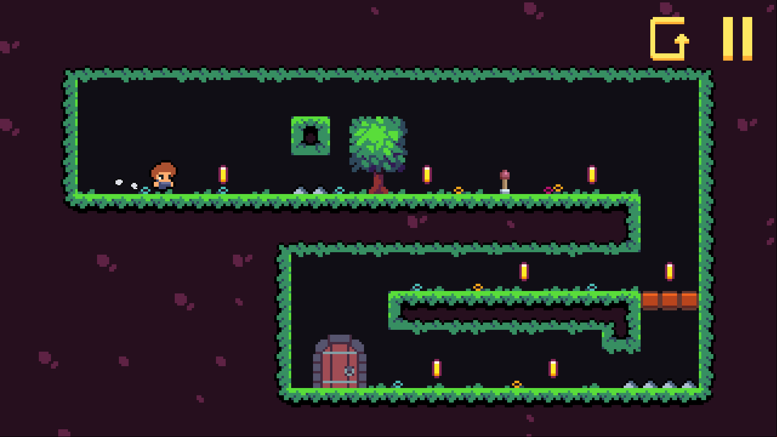 Speedy Steve Game Level Where You Jump Over a Switch Screenshot.