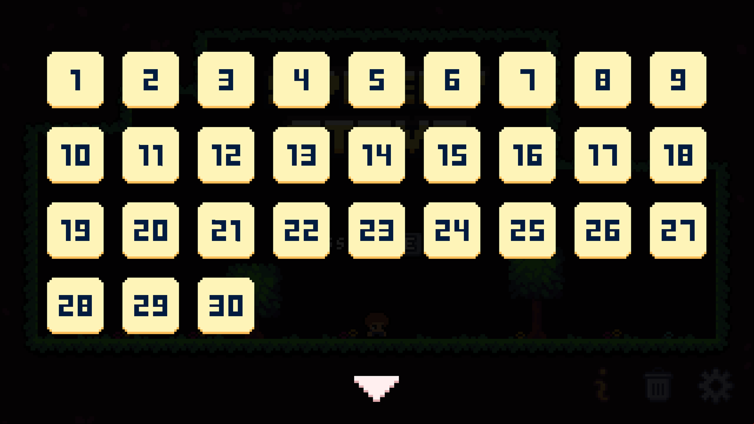 Speedy Steve Game Level Select Screen Screenshot.