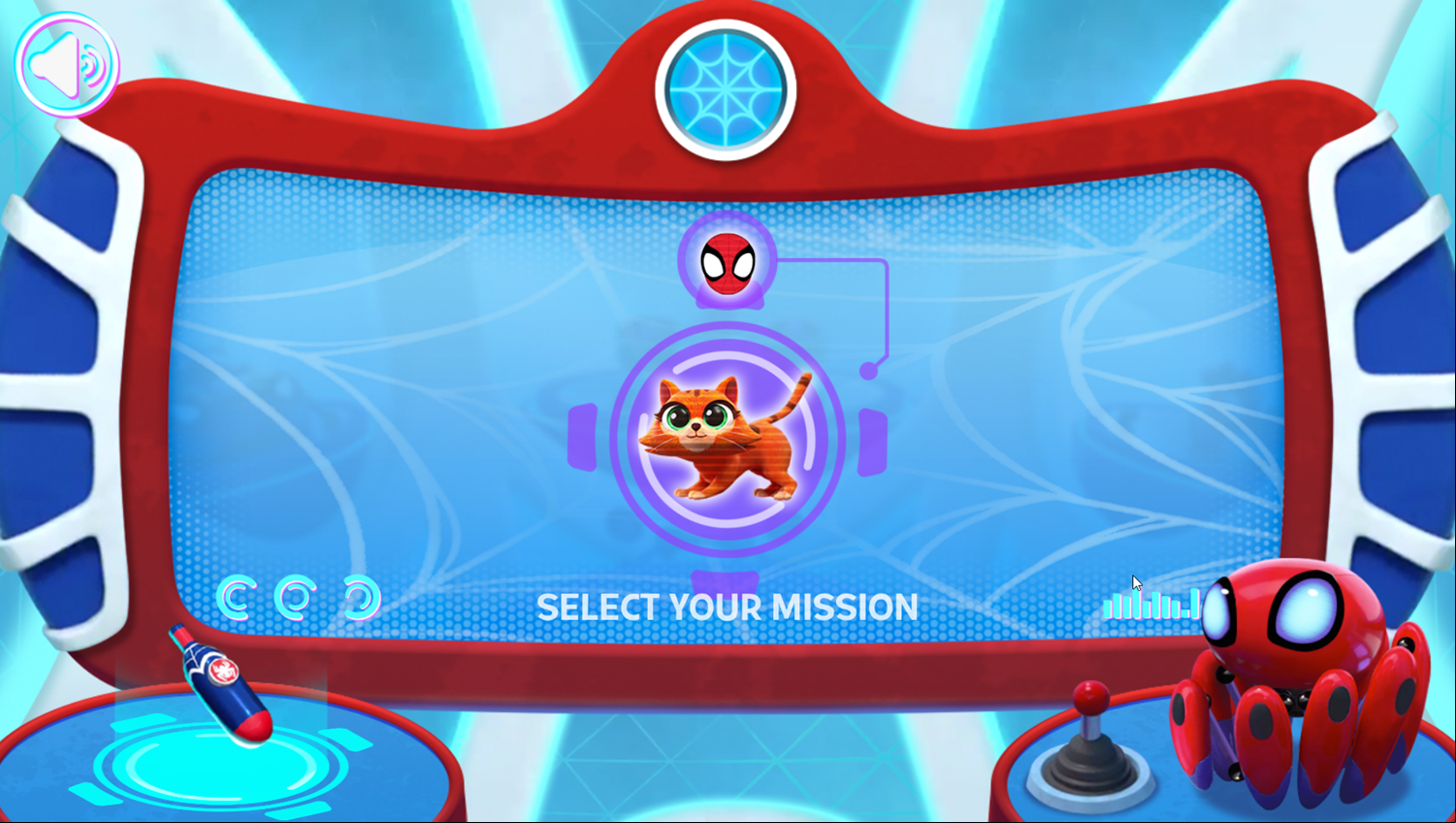 Spider-Man Spidey and His Amazing Friends Swing Into Action Game Select Your Mission Screenshot.