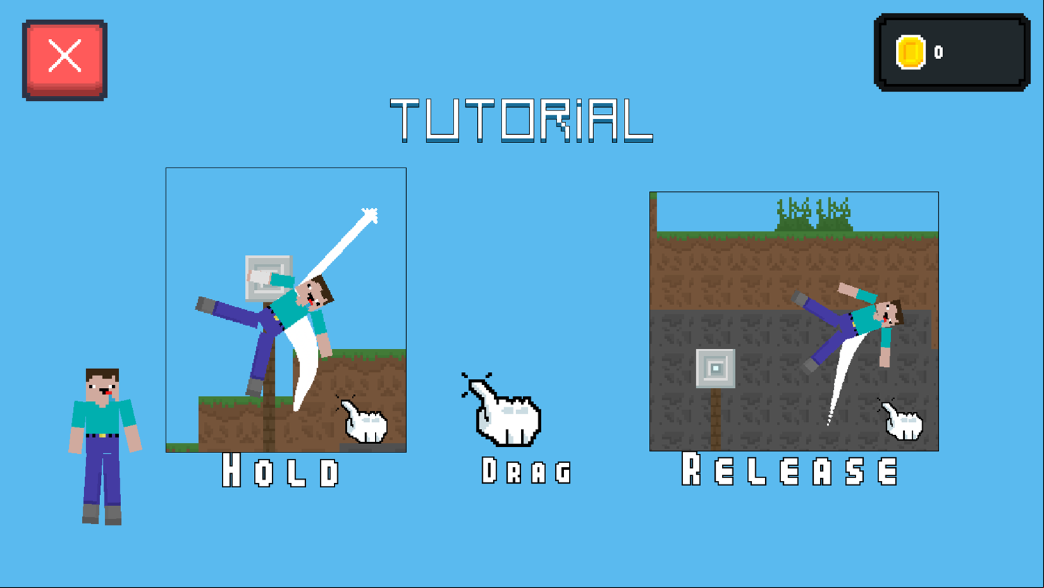 Spider Noob Game How to Play Screen Screenshot.