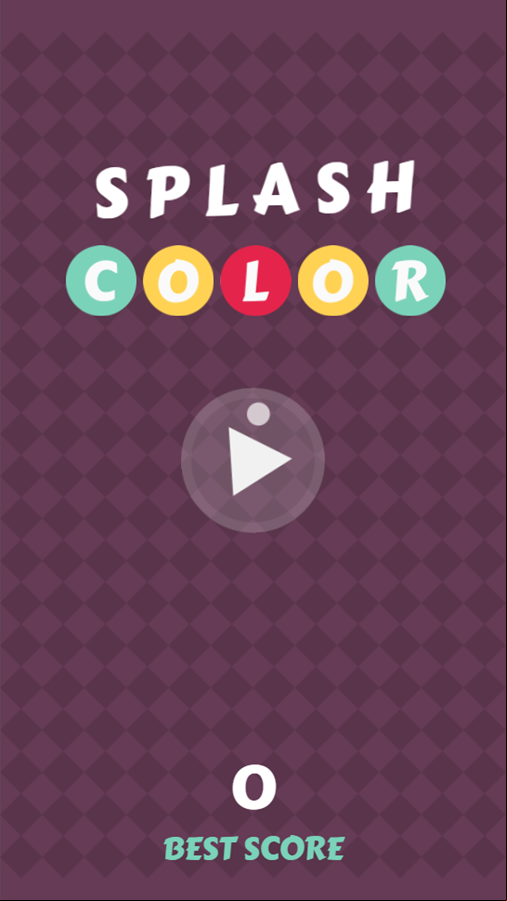 Splash Color Game Welcome Screen Screenshot.