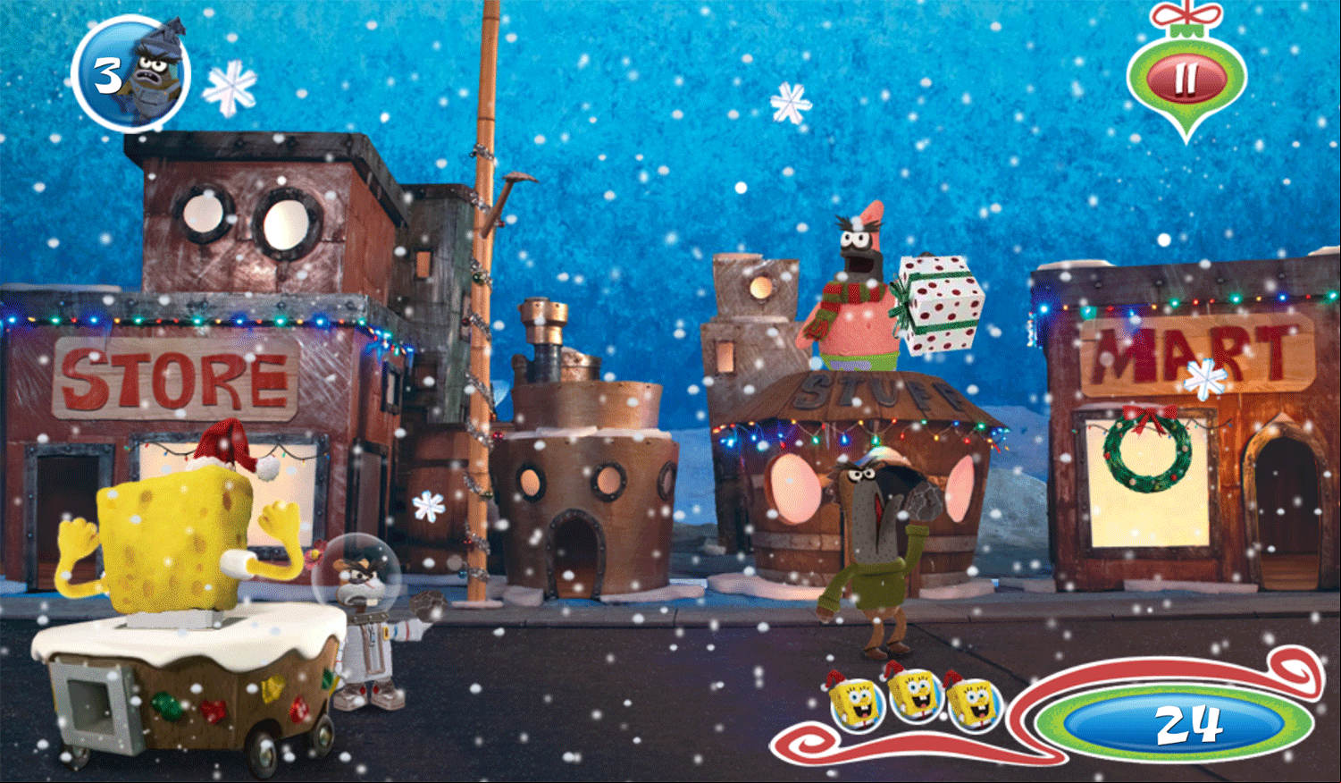 Spongebob Squarepants It's a Spongebob Christmas Game Screenshot.