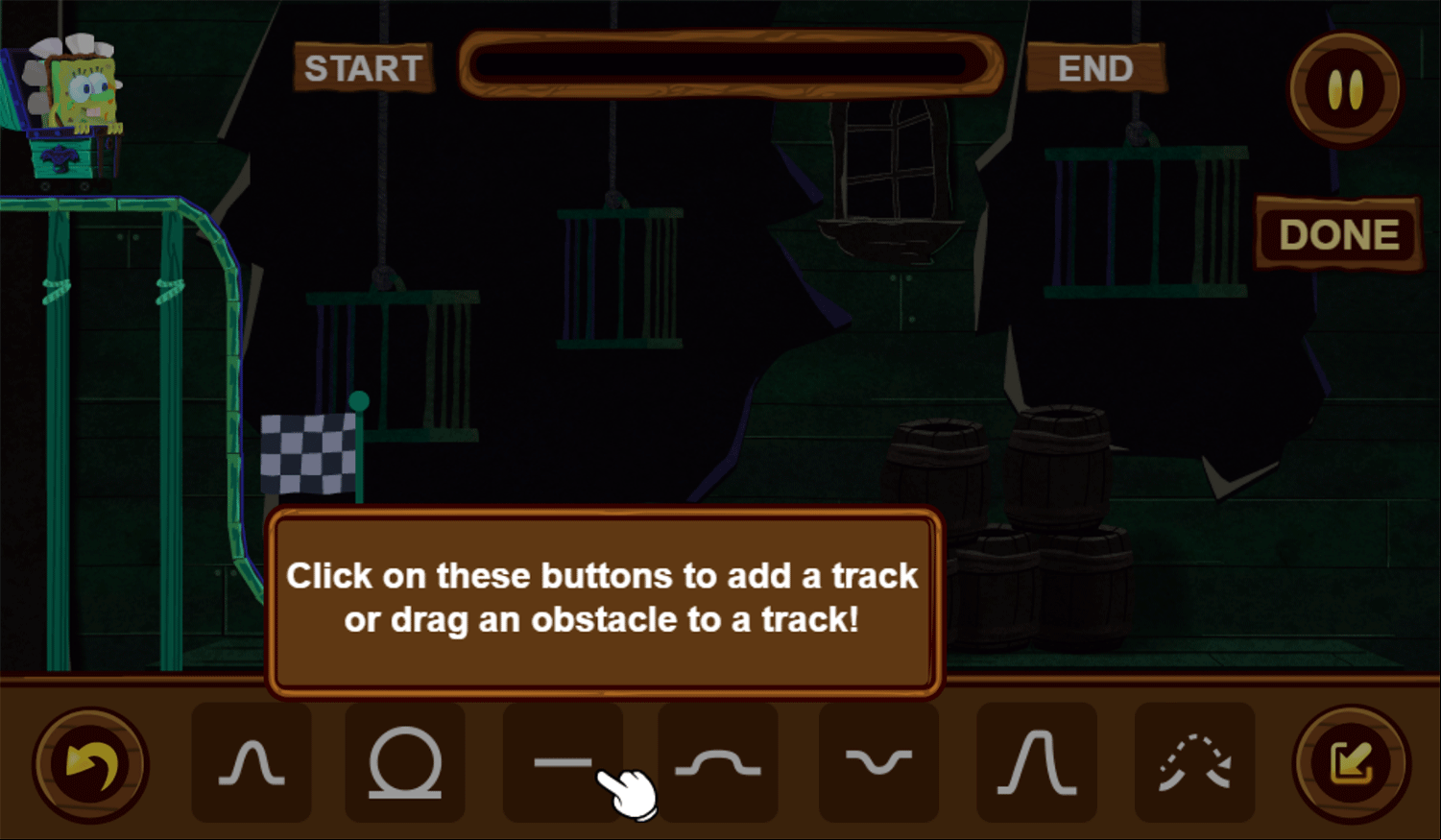 Spongebob Squarepants Tracks of Terror Coaster Creator How To Play Screenshot.