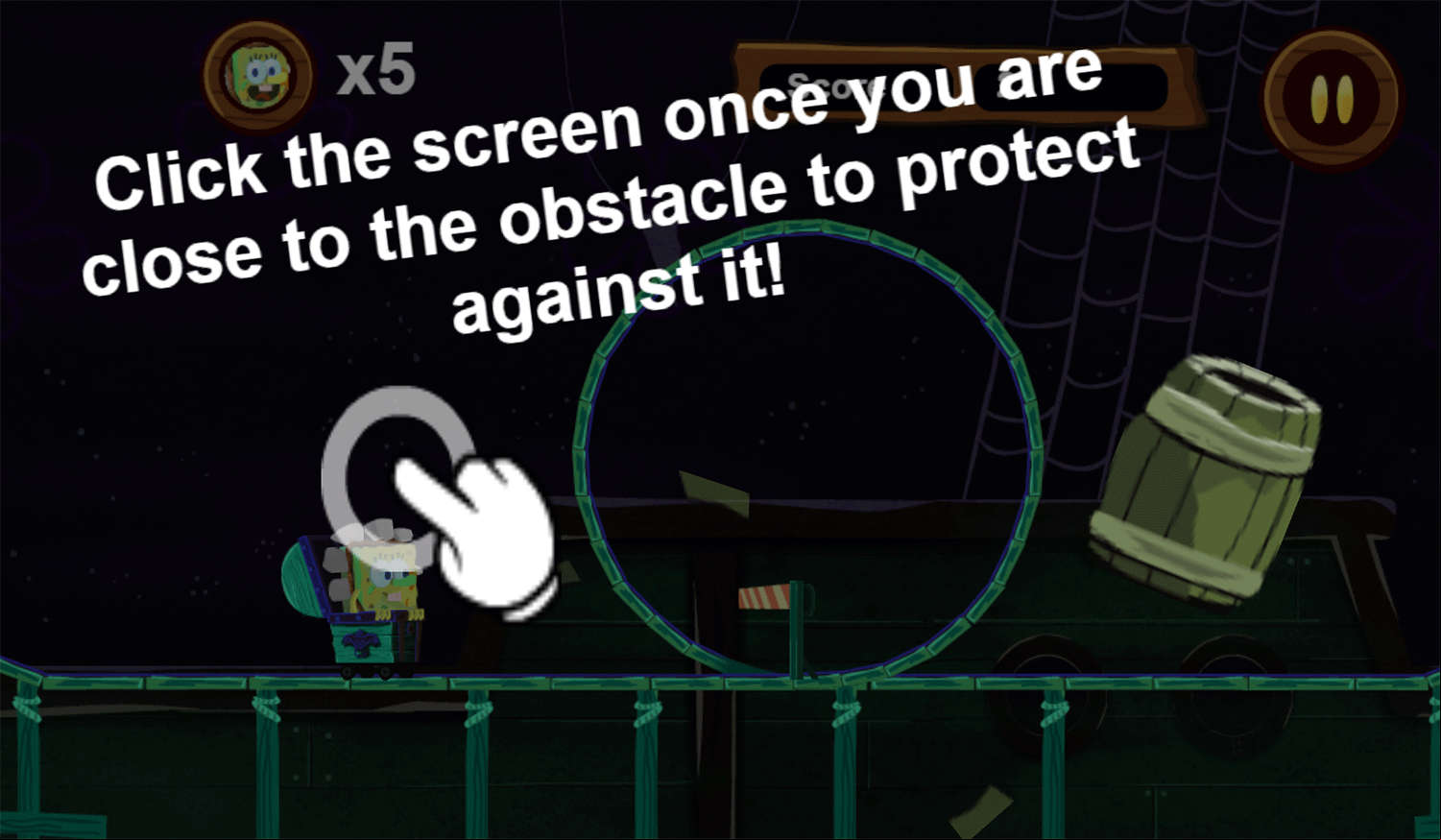 Spongebob Squarepants Tracks of Terror The Flying Dutchman's Ship How To Play Screenshot.