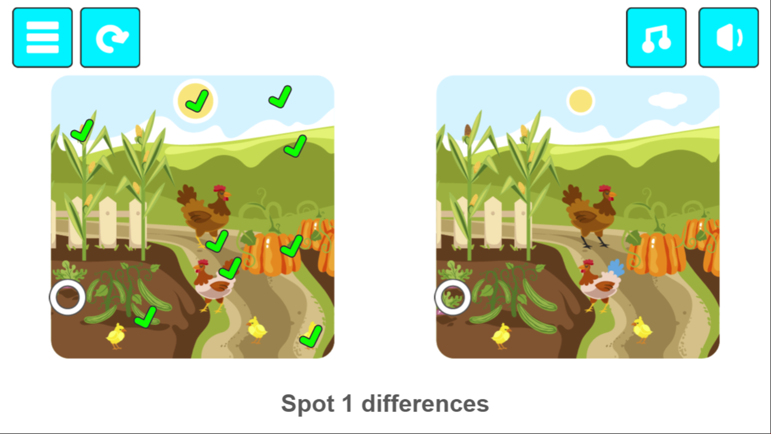 Spot the Difference the Farm Game Screenshot.