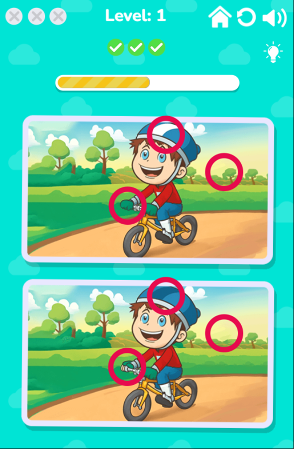 Spot the Difference the Garden Game Level Play Screenshot.