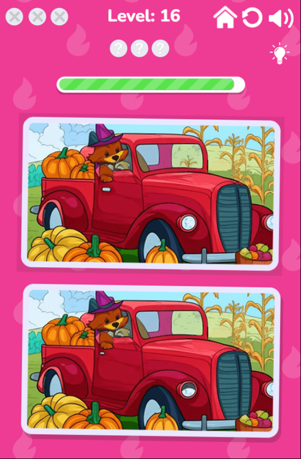 Spot the Difference the Garden Game Level Progress Screenshot.