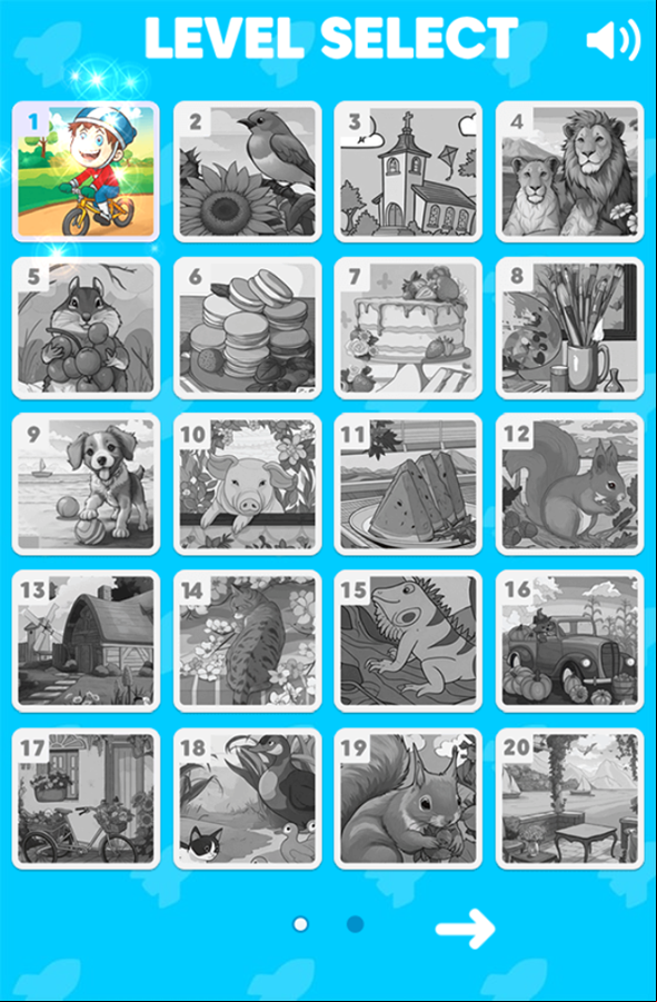Spot the Difference the Garden Game Level Select Screenshot.