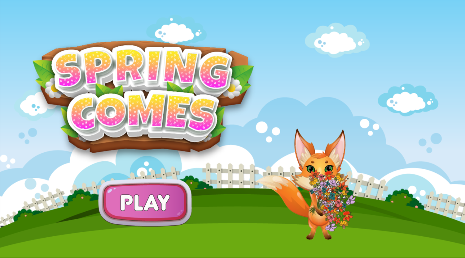 Spring Comes Game Welcome Screen Screenshot.