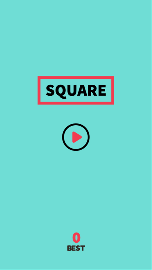 Square Ricochet Game Welcome Screen Screenshot.