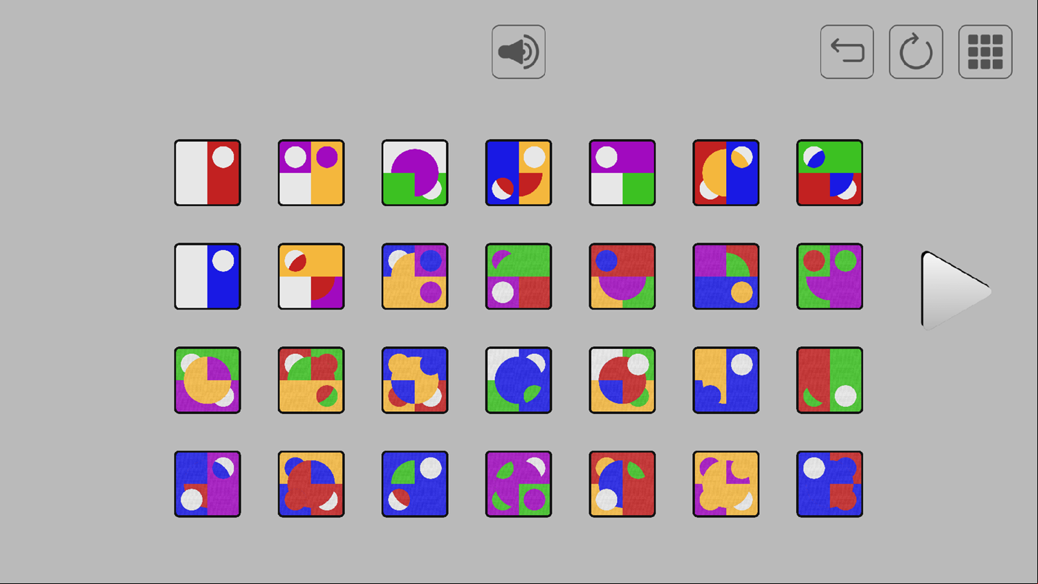 Stamps Game Level Select Screenshot.