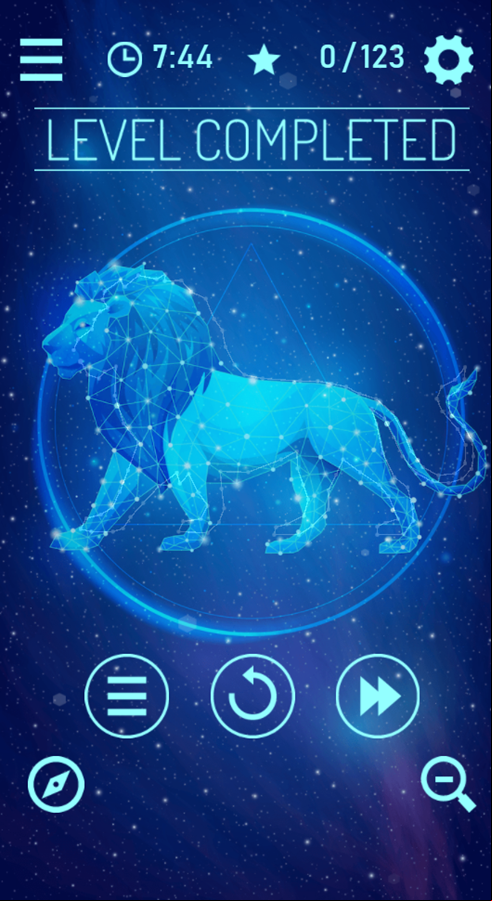 Star Connect Game Level Completed Screenshot.