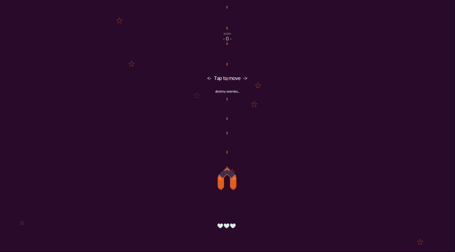 Starship Bullet Game Start Screenshot.