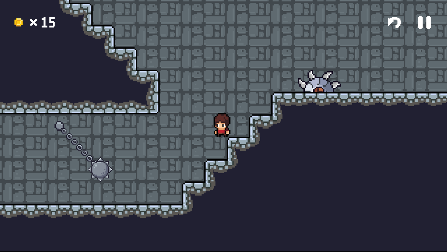 Steve Adventure Game Spiked Ball and Blade Screenshot.
