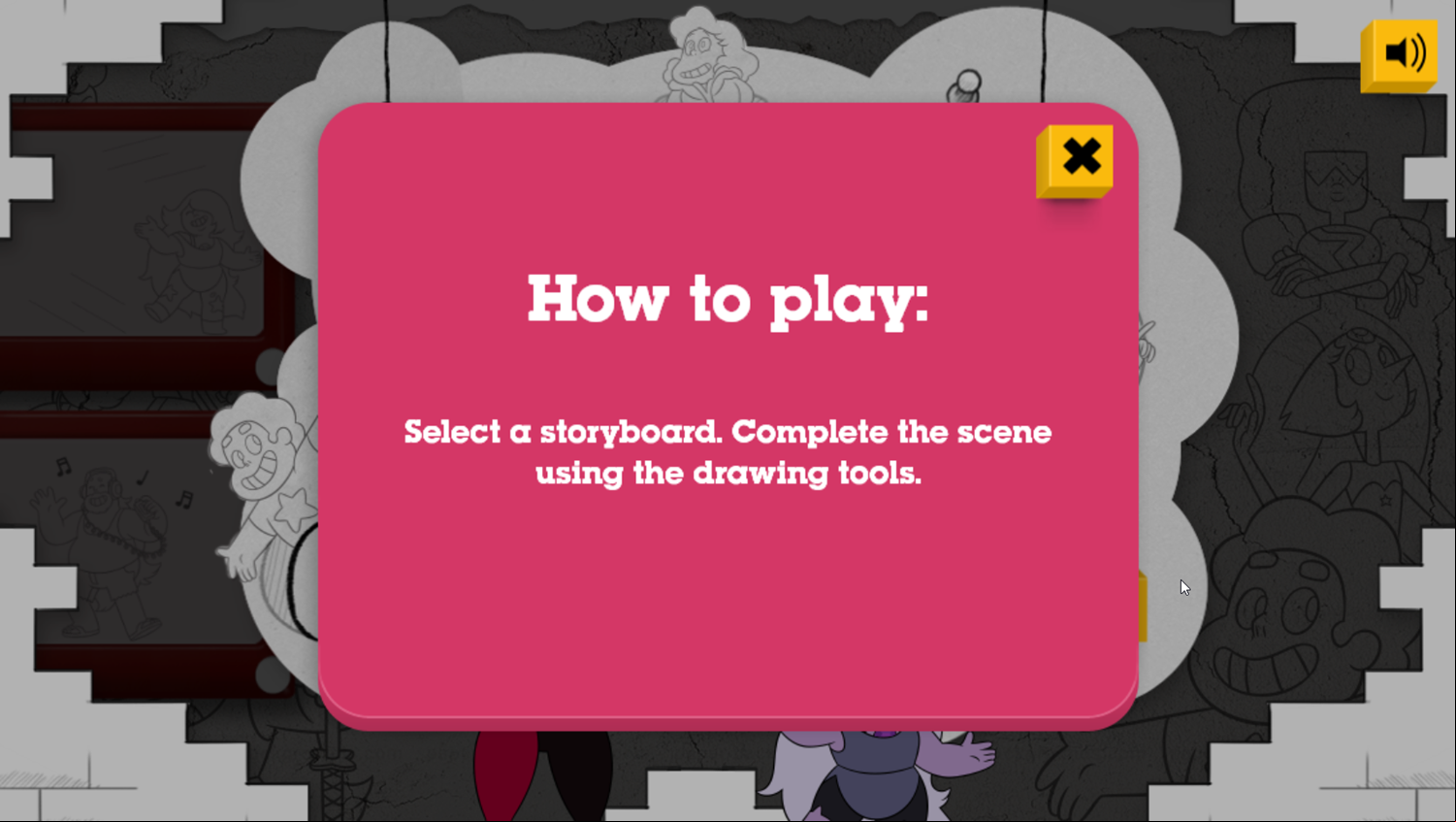 Steven Universe Storyboard Game How To Play Screenshot.