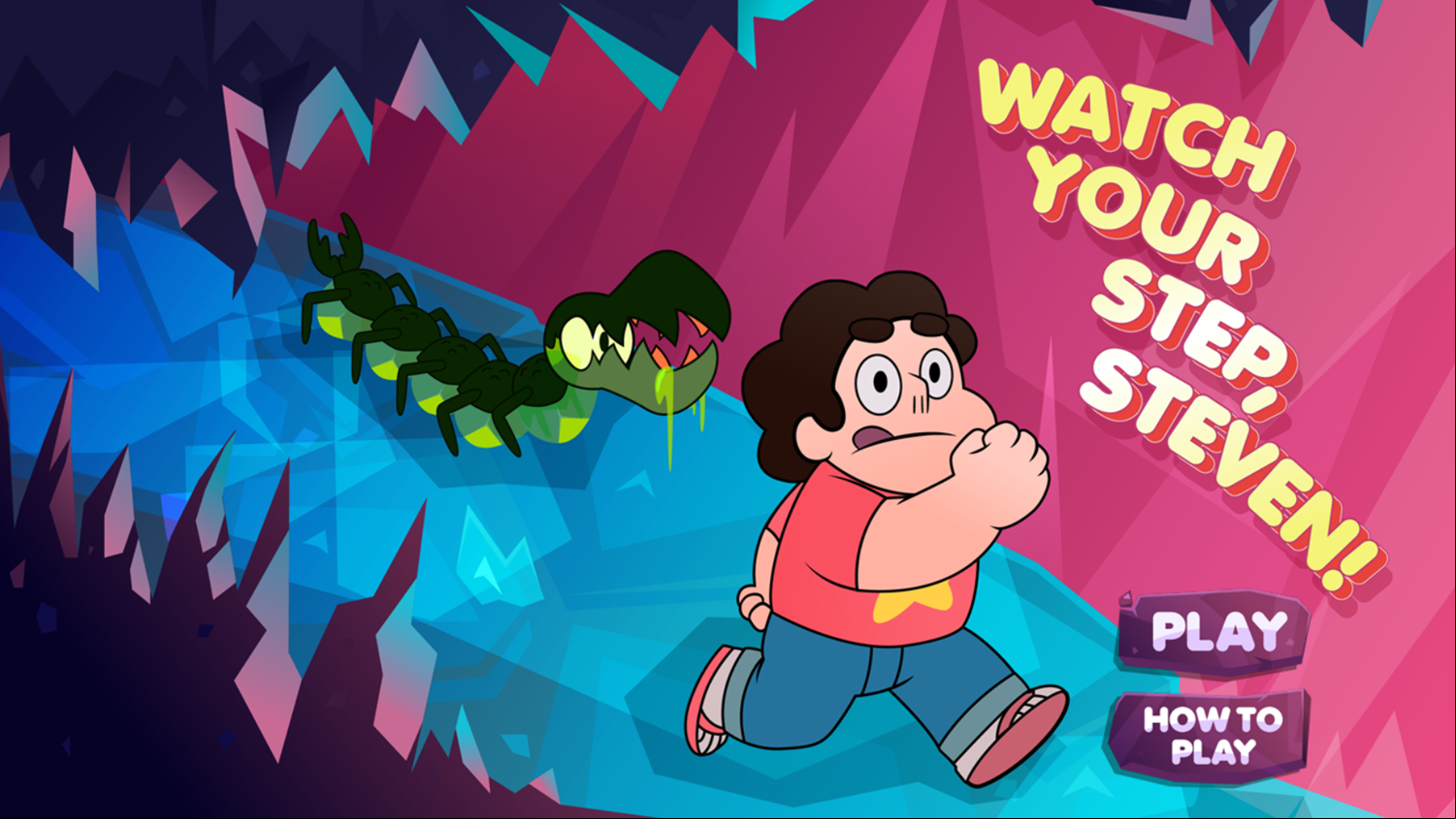 Steven Universe Watch Your Step Steven Game Welcome Screen Screenshot.