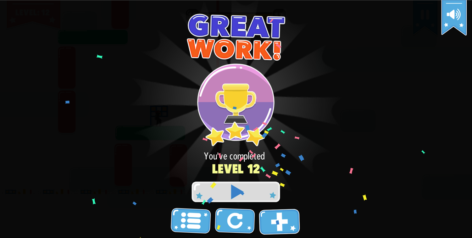 Stickjet Challenge Game Level Complete Screen Screenshot.