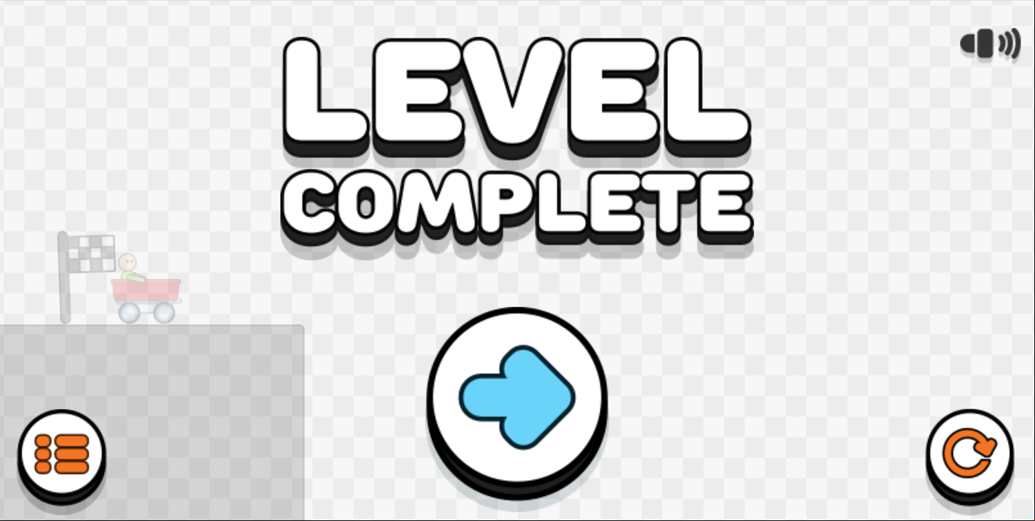 Stickman Trail Game Level Complete Screen Screenshot.