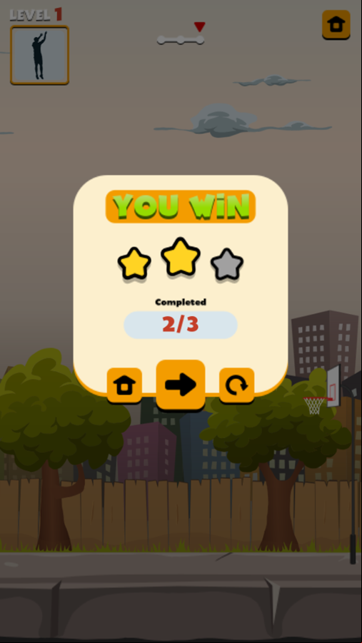 Street Basketball Game Level Win Screenshot.