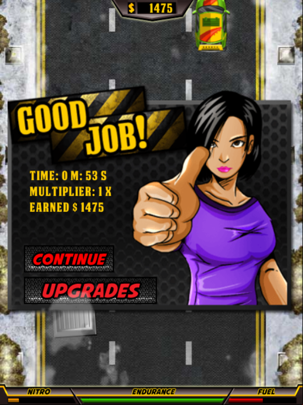 Street Racing Mania Game Level Complete Screenshot.
