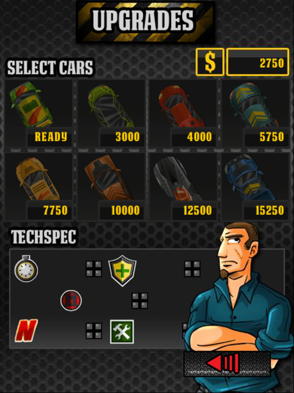 Street Racing Mania Game Upgrades Screenshot.