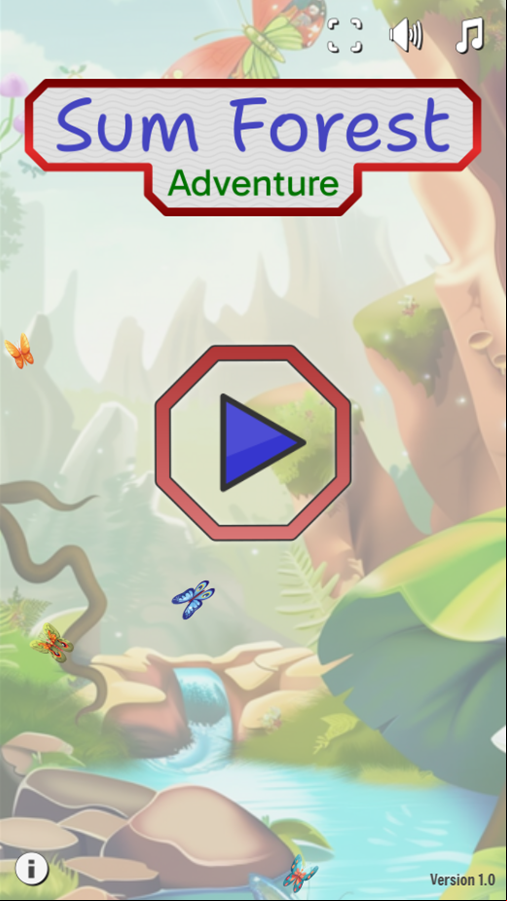 Sum Forest Adventure Game Welcome Screen Screenshot.