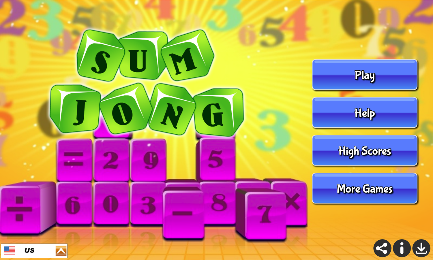 Sumjong Game Welcome Screen Screenshot.