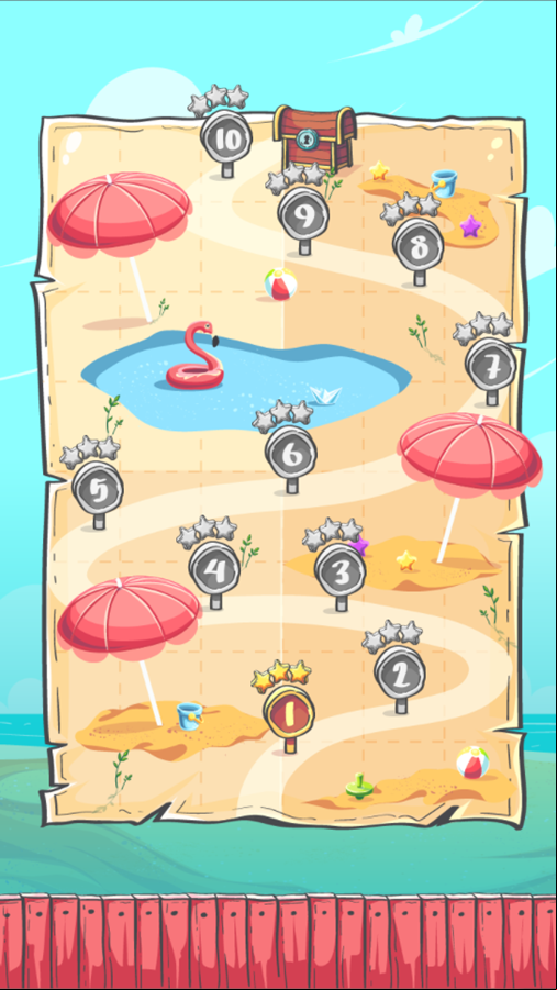 Summer Break Game Level Select Screenshot.