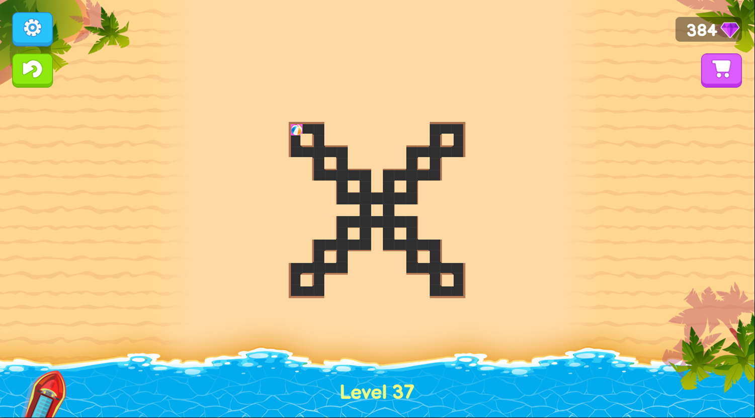 Summer Maze Game Level Progress Screenshot.