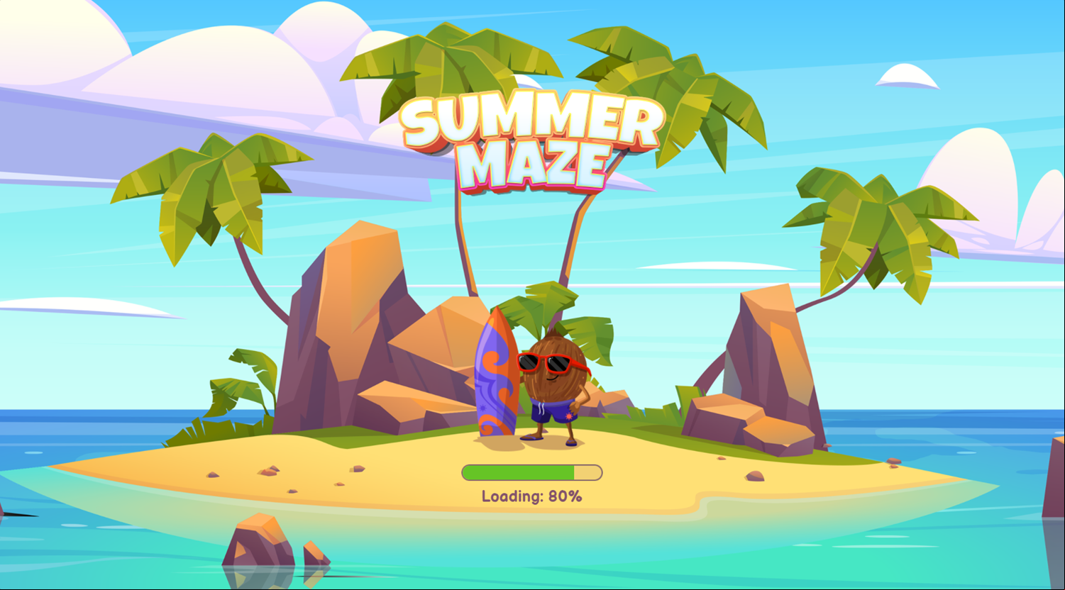 Summer Maze Game Welcome Screen Screenshot.