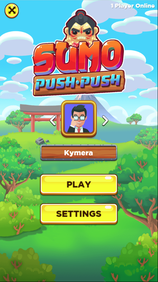 Sumo Push Push Game Welcome Screen Screenshot.