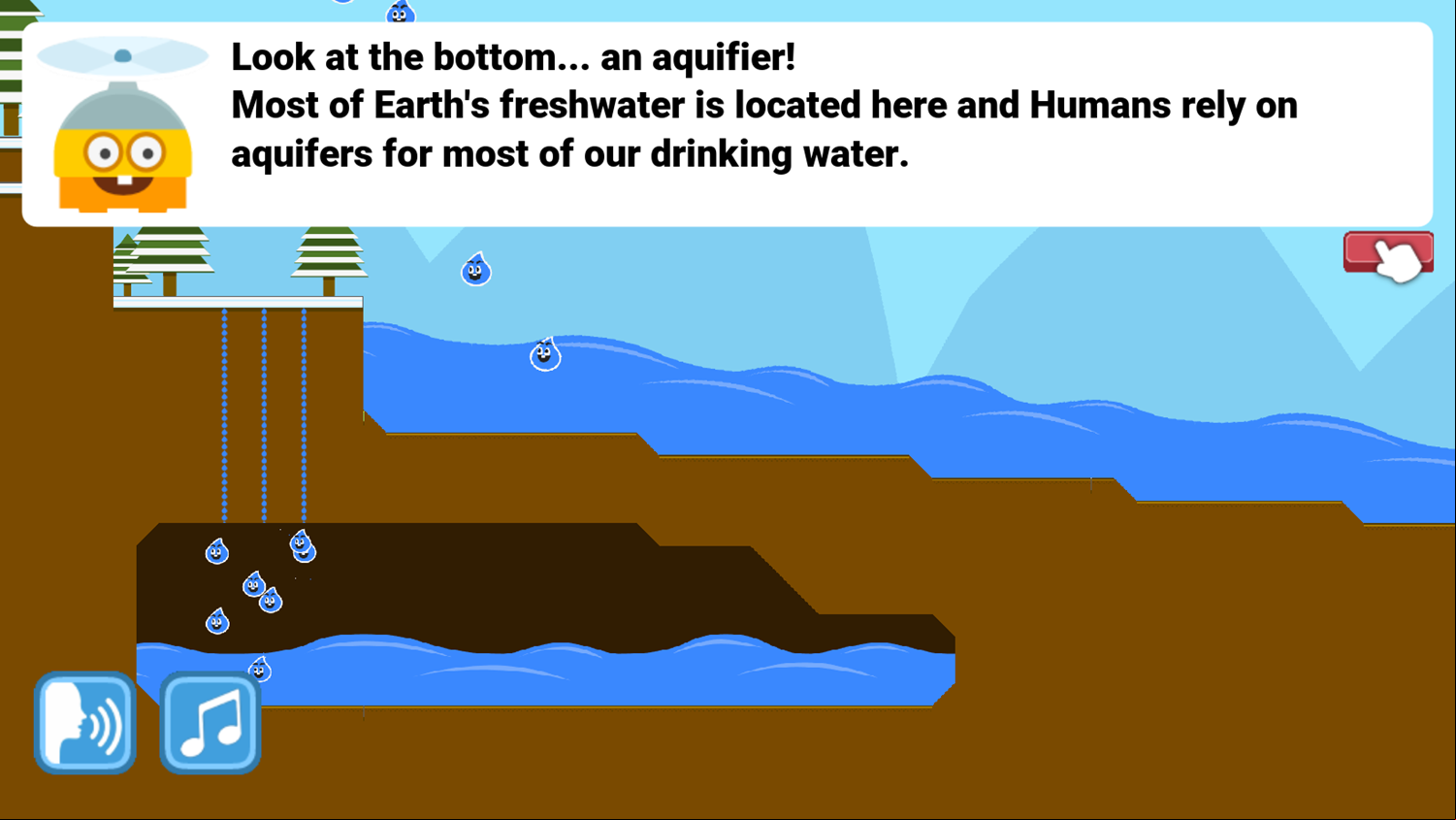 Super Droplet Cycle Game Aquifers Screen Screenshot.