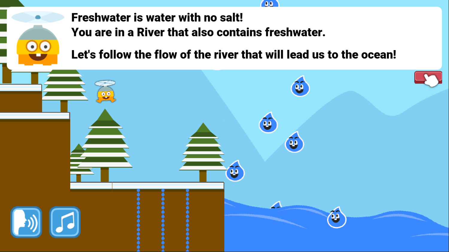 Super Droplet Cycle Game Freshwater Screen Screenshot.