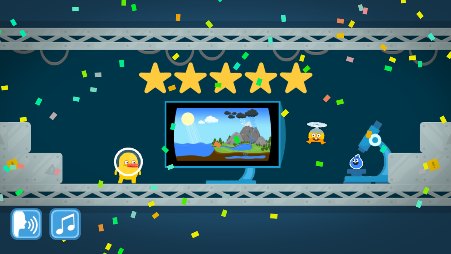 Super Droplet Cycle Game Complete Screen Screenshot.