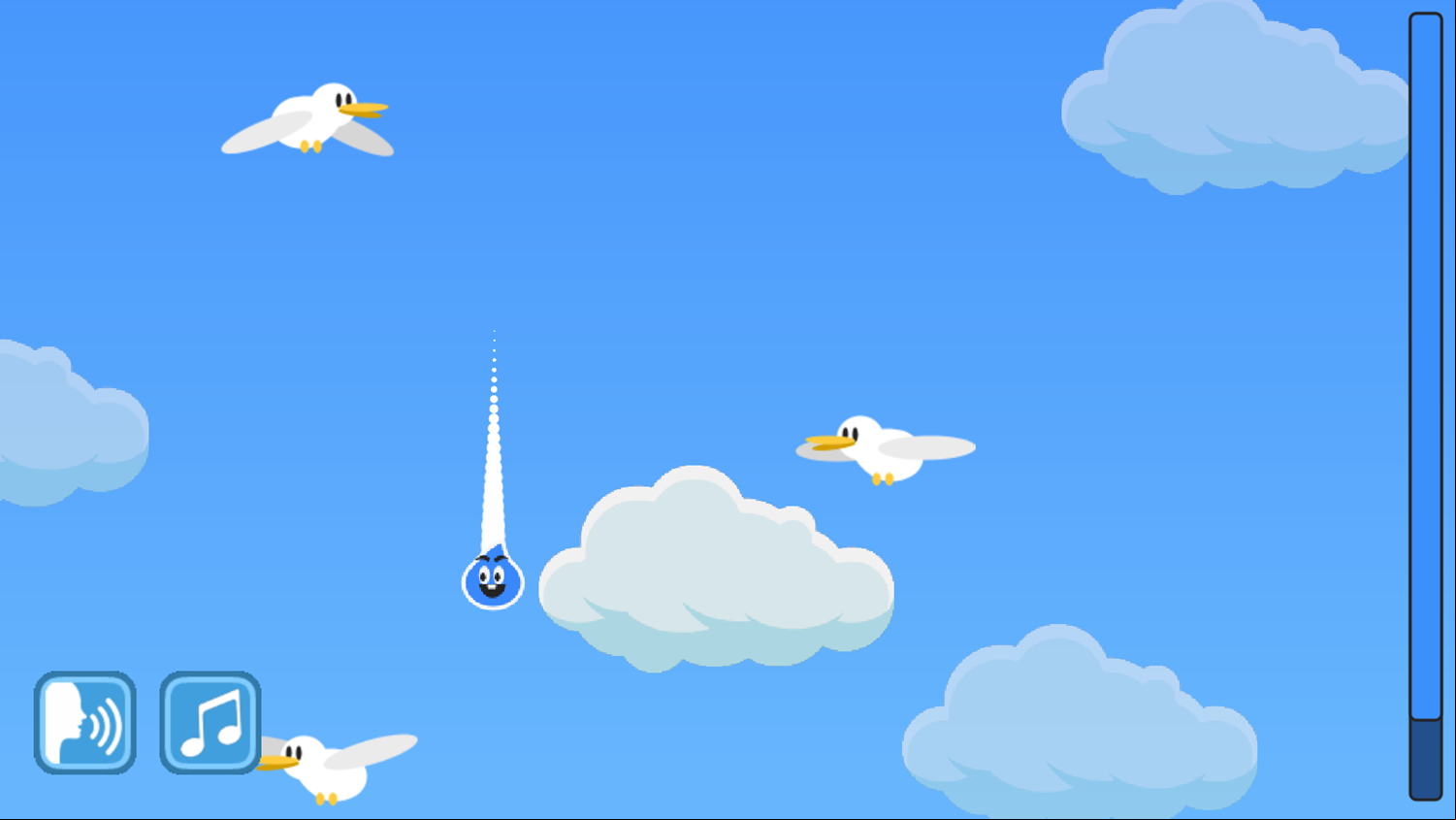 Super Droplet Cycle Game Raindrop Bouncing on Clouds Screenshot.